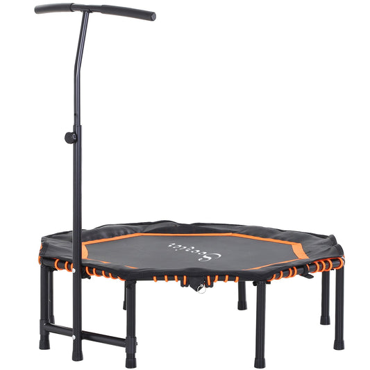 48" Silent Mini Trampoline with Adjustable Handle Bar Fitness Trampoline Bungee Rebounder Jumping Cardio Trainer Workout for Adults or Teens Jump Exercise Equipment Orange at Gallery Canada