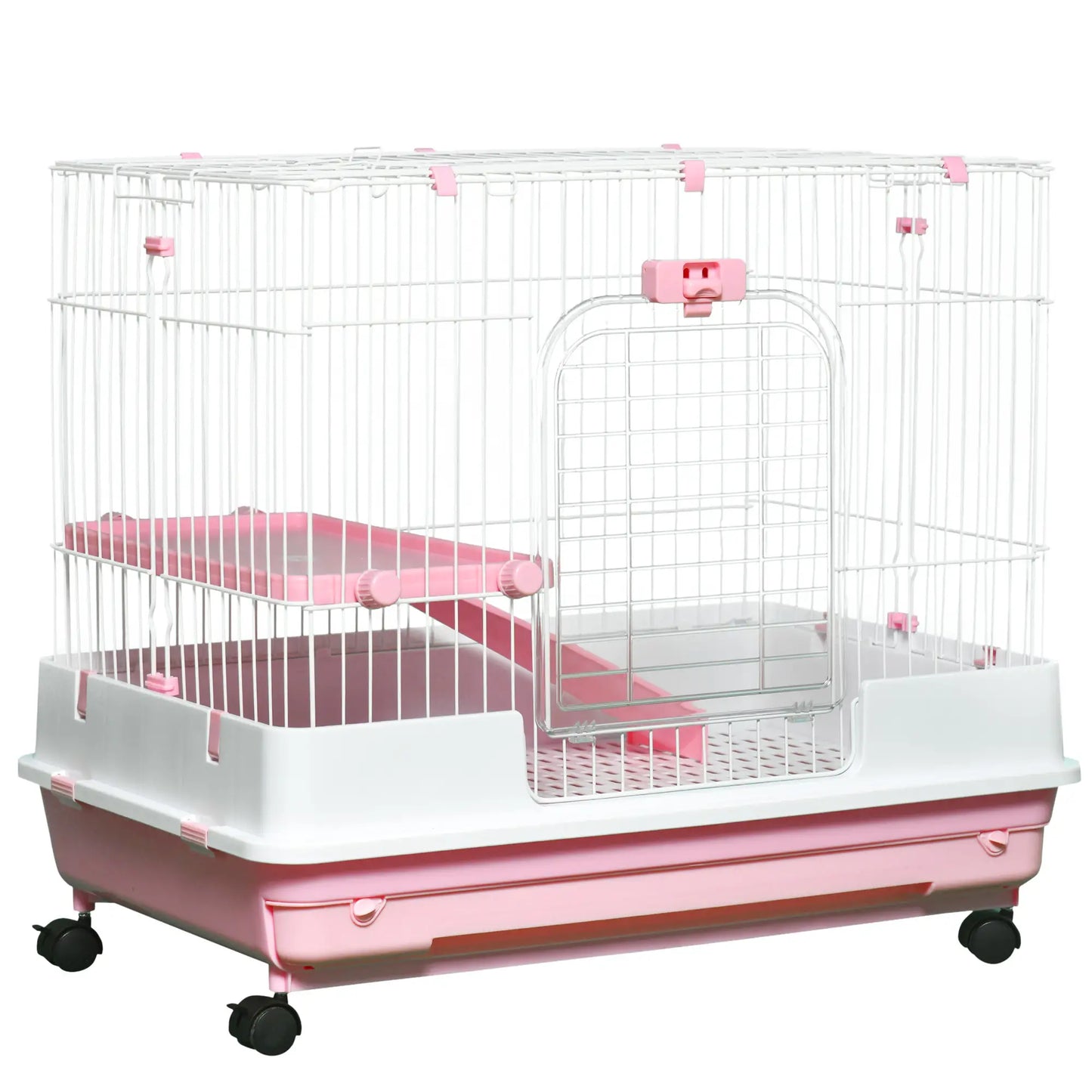 32"L 2-Level Small Animal Cage, Universal Lockable Wheels, Pink Houses & Habitats at Gallery Canada