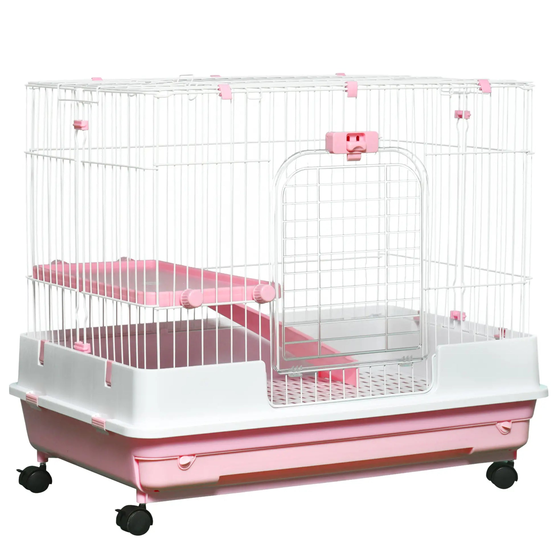 32"L 2-Level Small Animal Cage, Universal Lockable Wheels, Pink Houses & Habitats at Gallery Canada