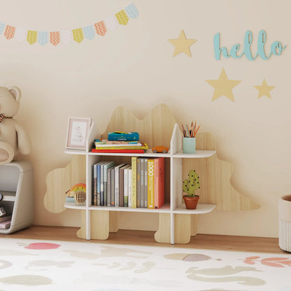 Dinosaur Kids Bookshelf, 2 Tier Bookcase, Natural Bookshelves & Bookcases at Gallery Canada