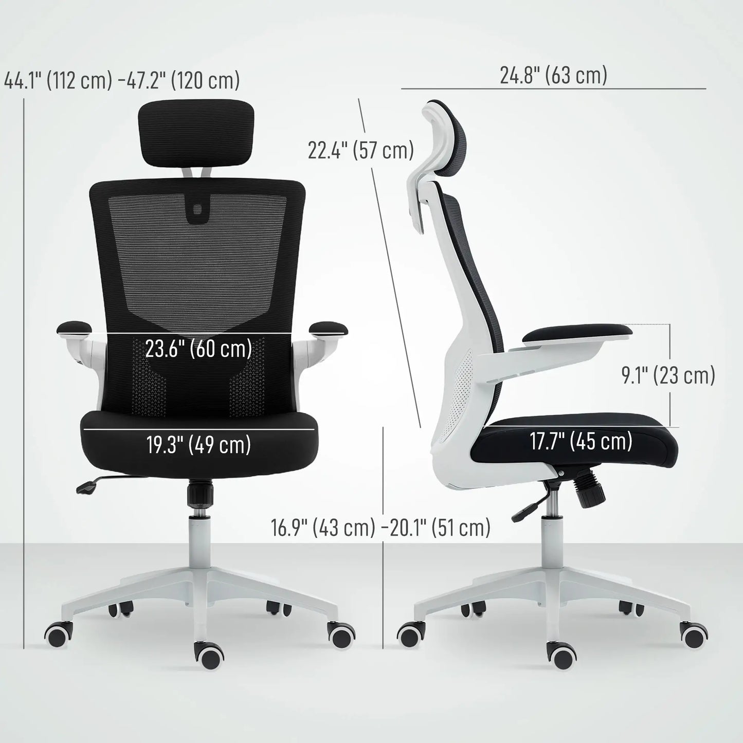 Ergonomic Office Chair, Swivel Desk Chair, Adjustable Lumbar Support, Headrest, Flip-Up Armrests, Black Task Chairs at Gallery Canada