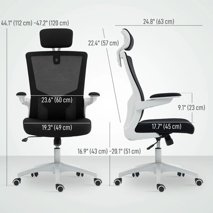 Ergonomic Office Chair, Swivel Desk Chair, Adjustable Lumbar Support, Headrest, Flip-Up Armrests, Black Task Chairs at Gallery Canada