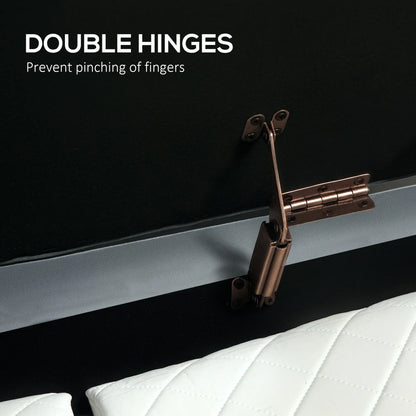 Upholstered Channel Tufted Ottoman Bench, Thick Padding, Metal Legs, Grey Storage Ottomans & Benches at Gallery Canada