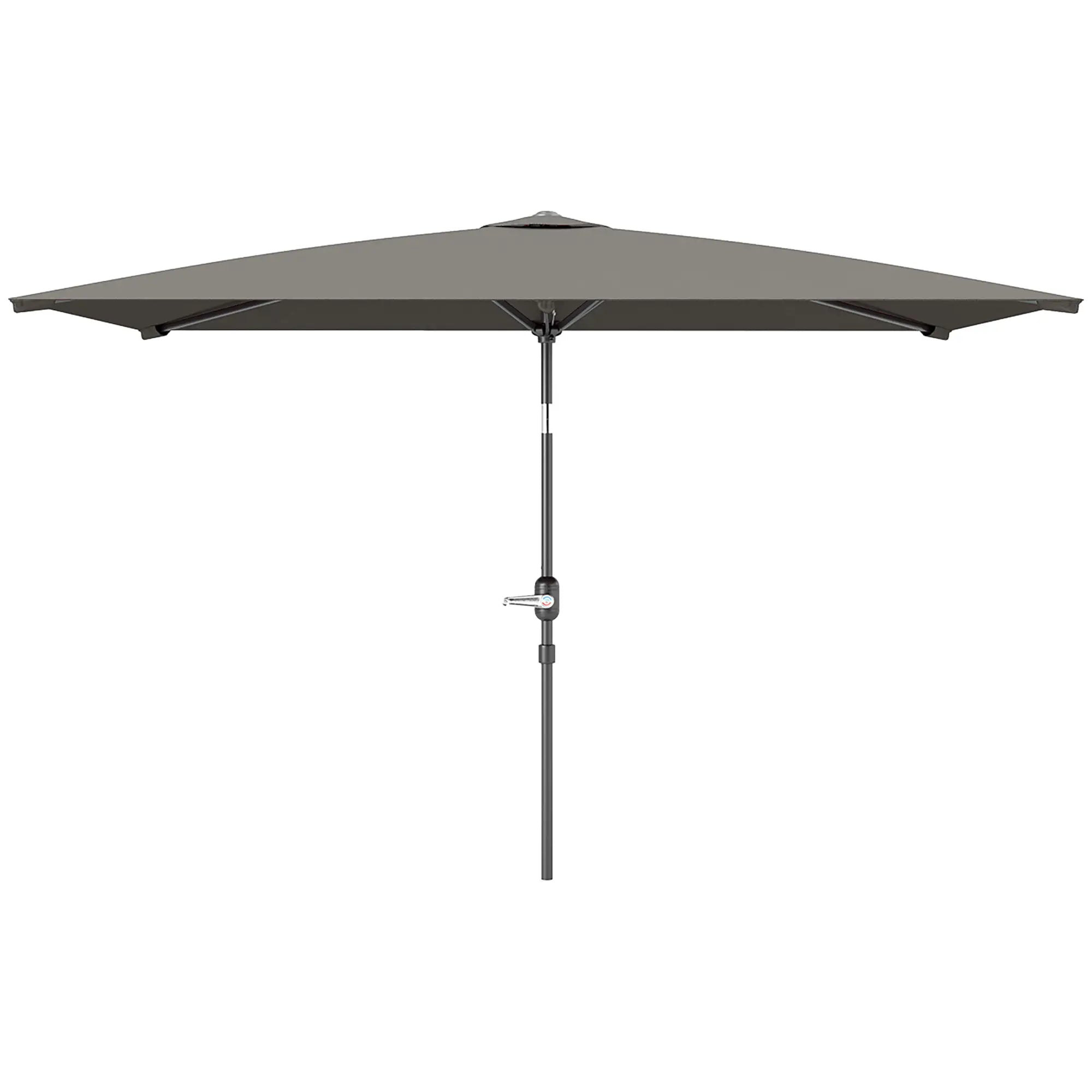 6.5x9.6ft Rectangle Aluminum Patio Umbrella, Outdoor Sunshade, Light Grey Sun Umbrellas Light Grey at Gallery Canada