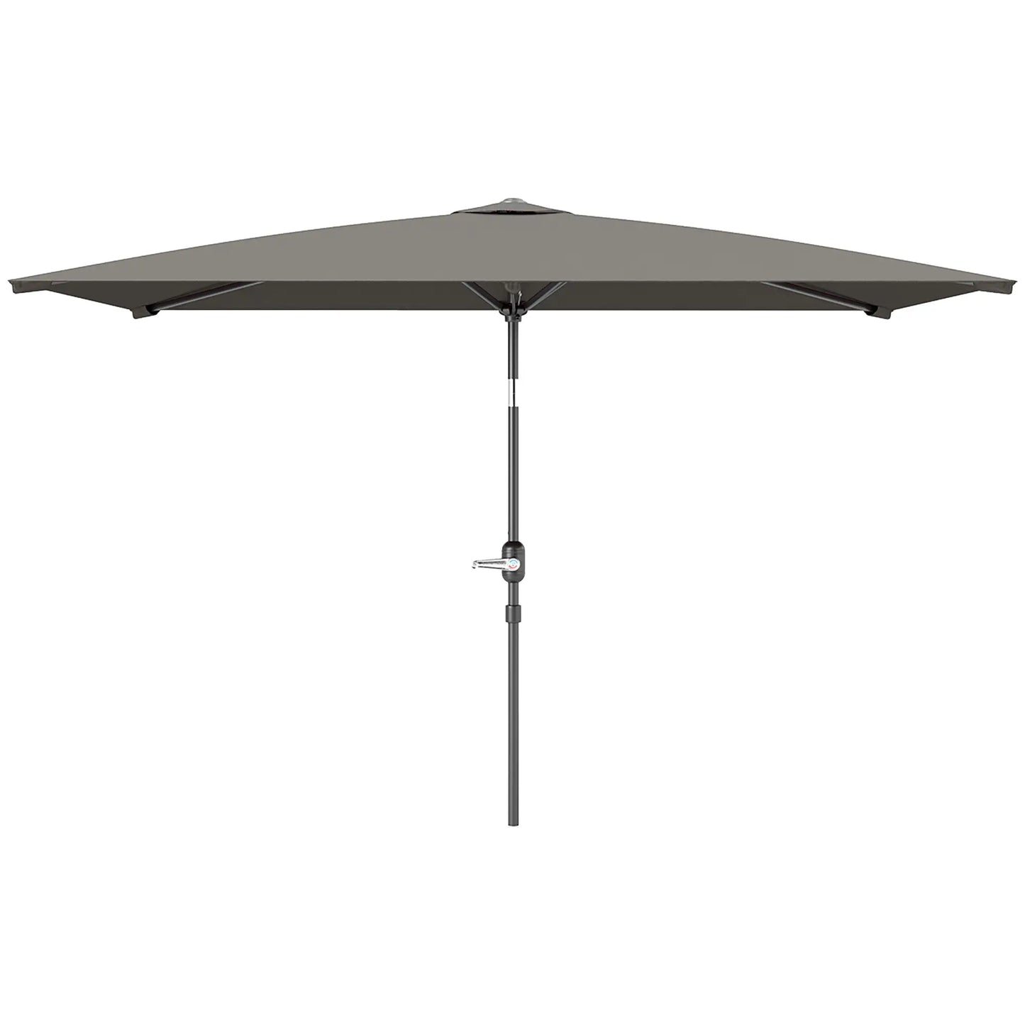 6.5x9.6ft Rectangle Aluminum Patio Umbrella, Outdoor Sunshade, Light Grey Sun Umbrellas Light Grey at Gallery Canada