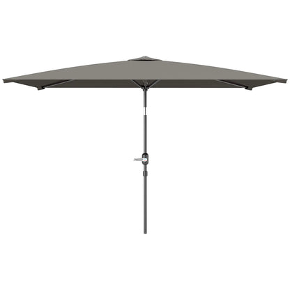 6.5x9.6ft Rectangle Aluminum Patio Umbrella, Outdoor Sunshade, Light Grey Sun Umbrellas Light Grey at Gallery Canada