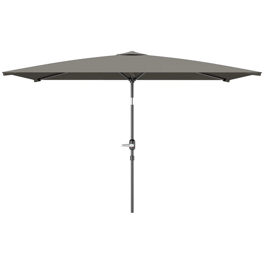 6.5x9.6ft Rectangle Aluminum Patio Umbrella, Outdoor Sunshade, Light Grey Sun Umbrellas Light Grey at Gallery Canada