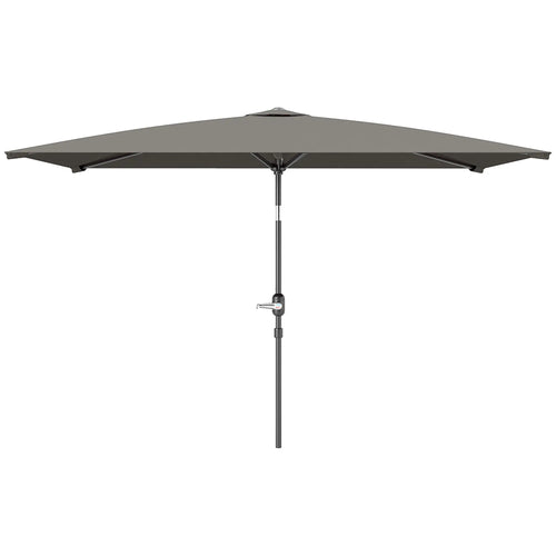 6.5x9.6ft Rectangle Aluminum Patio Umbrella, Outdoor Sunshade, Light Grey
