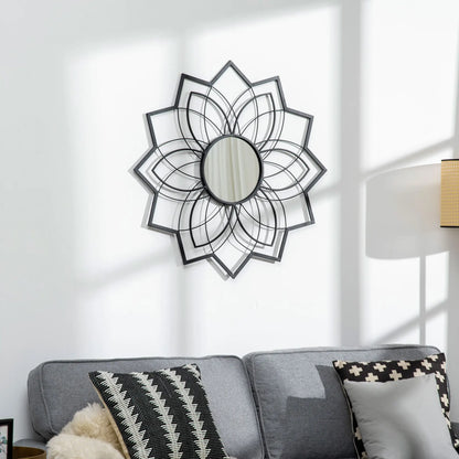 31" x 31" Flower Wall Mirror, Decorative, Living Room, Bedroom, Black Wall Mirrors at Gallery Canada