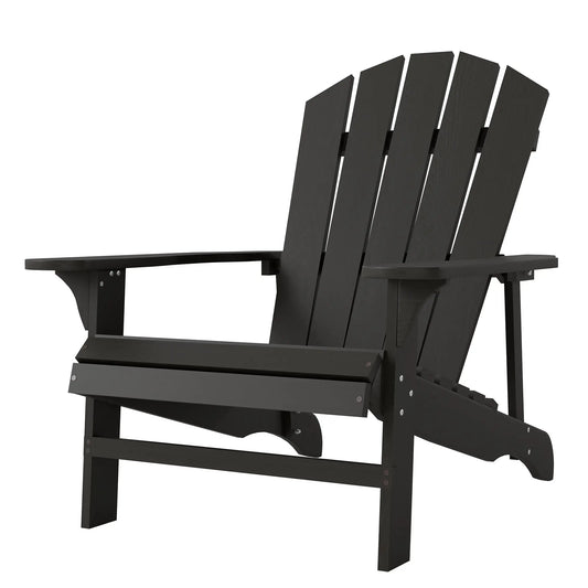Wood Adirondack Chair, Outdoor Patio Chair, Slatted Design, Black Patio Chairs Black at Gallery Canada