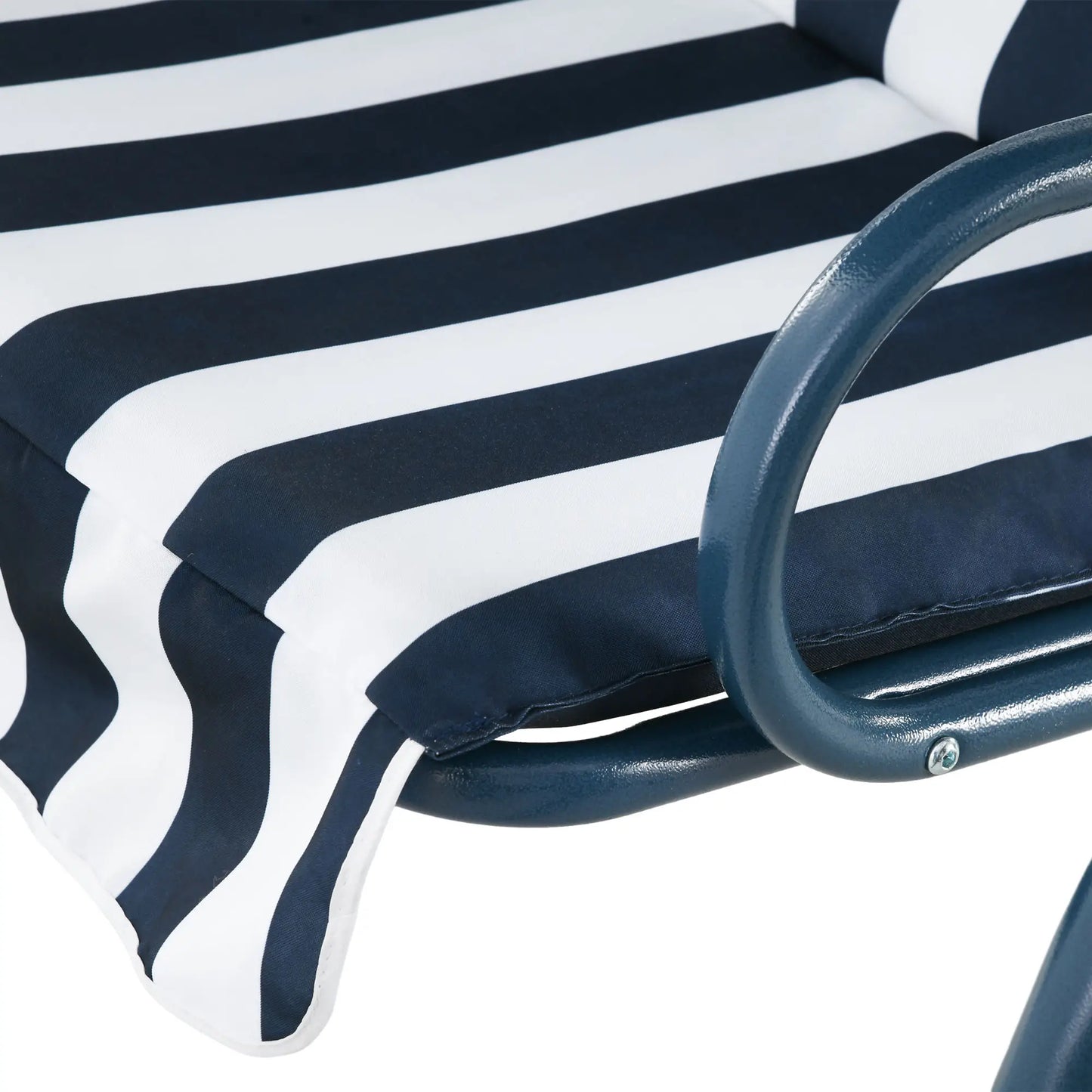 Outdoor Porch Swing, Adjustable Canopy, 3-Seater with Cushion, Blue Patio Swings with Stand at Gallery Canada