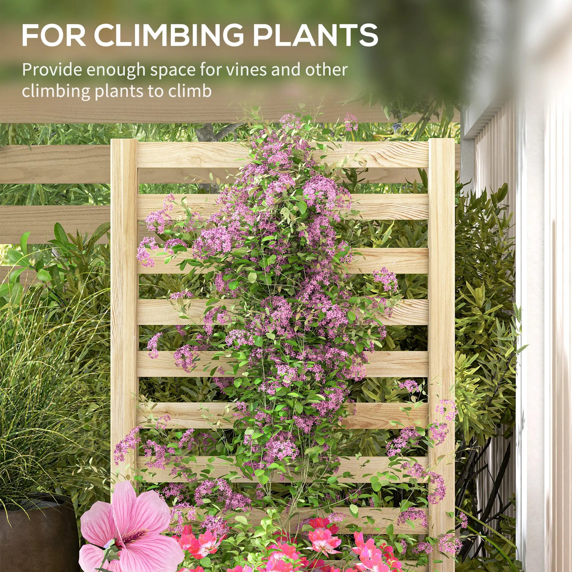 Wood Planter Box with Trellis, Raised Garden Bed, 91