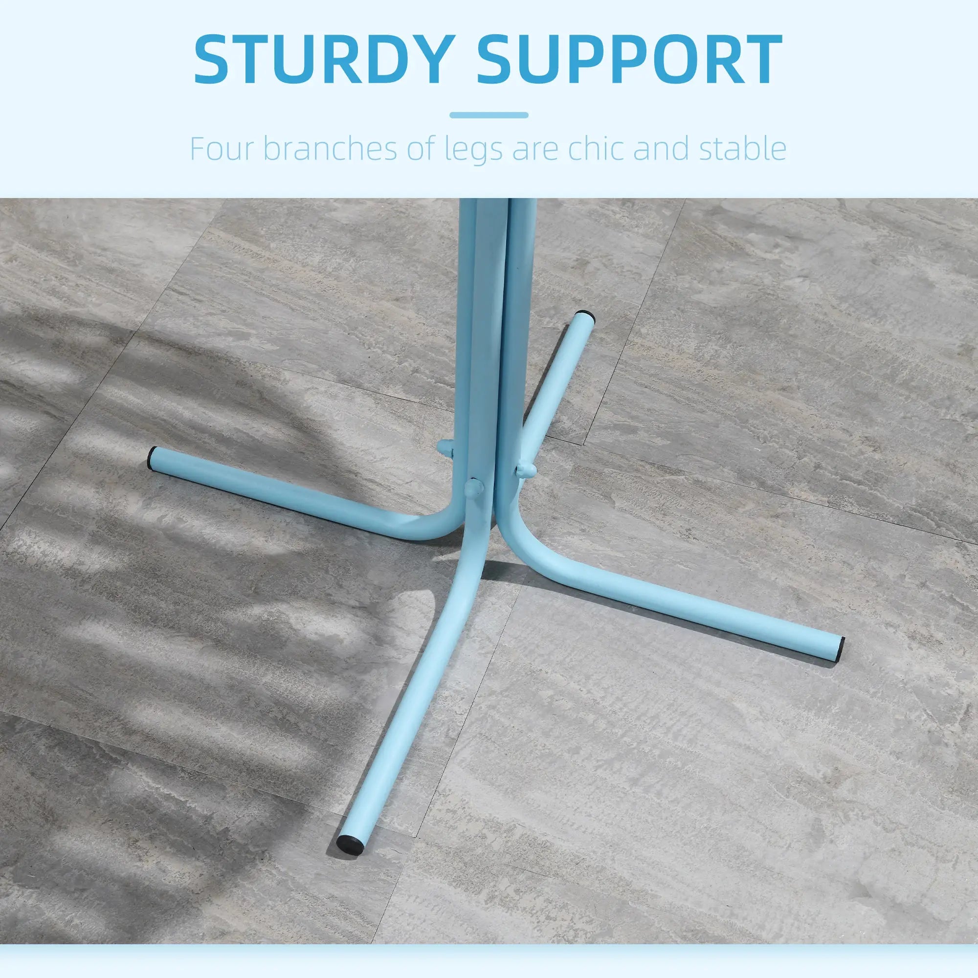 3-Piece Patio Bistro Set, Metal Frame, 2 Chairs & Round Table, Sky Blue Bistro Sets at Gallery Canada