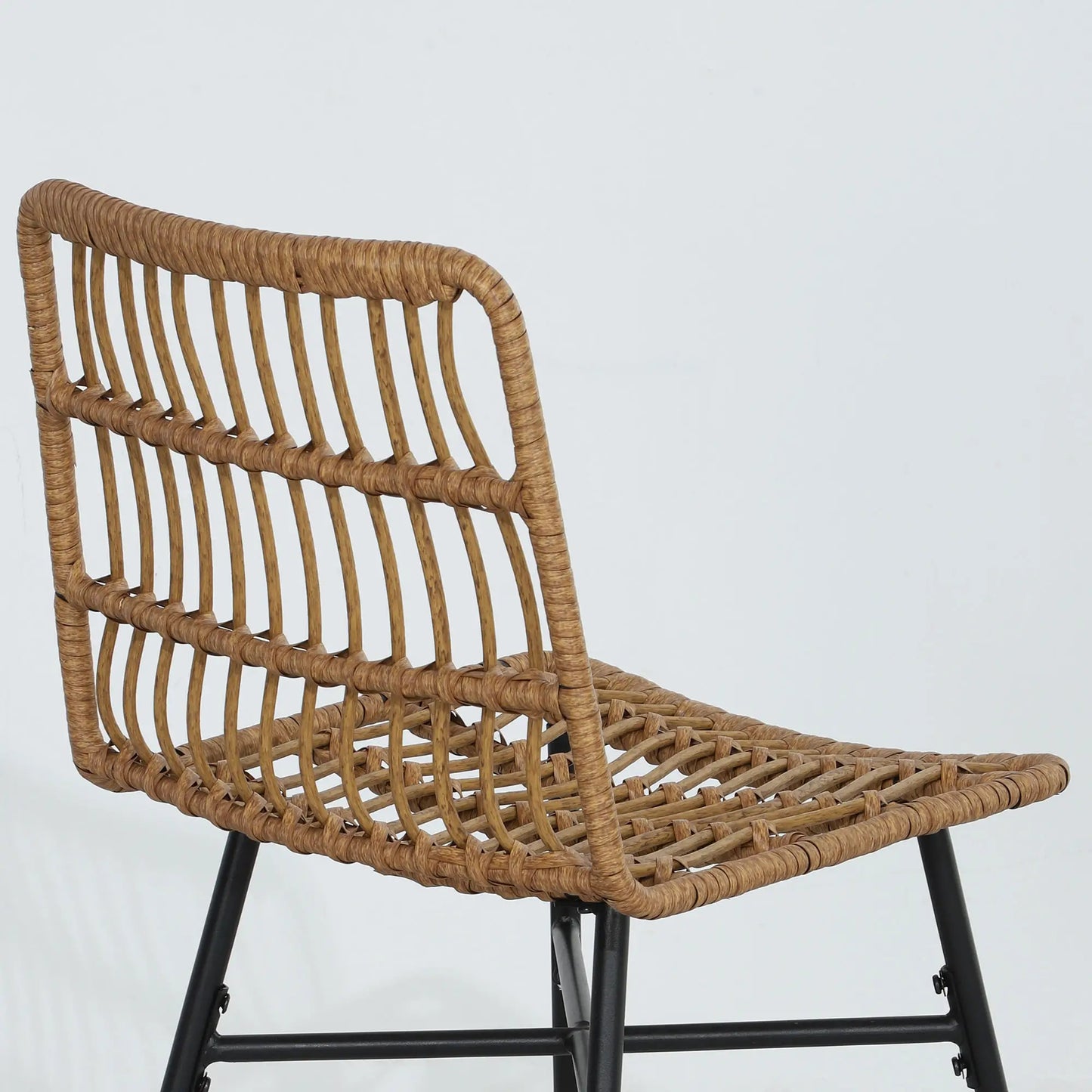 Rattan Counter Height Bar Stools Set of 2, 26" Counter Stools with Back, Modern Bar Chairs for Kitchen Island, Brown Bar Stools at Gallery Canada