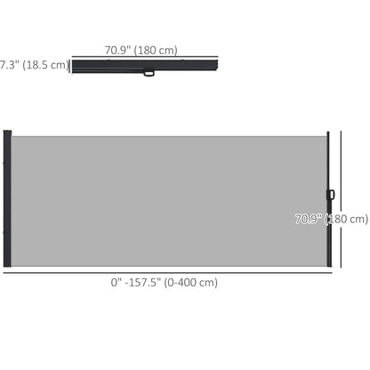13' x 6' Retractable Side Awning, Outdoor Privacy Screen, Light Grey Retractable Side Awning at Gallery Canada