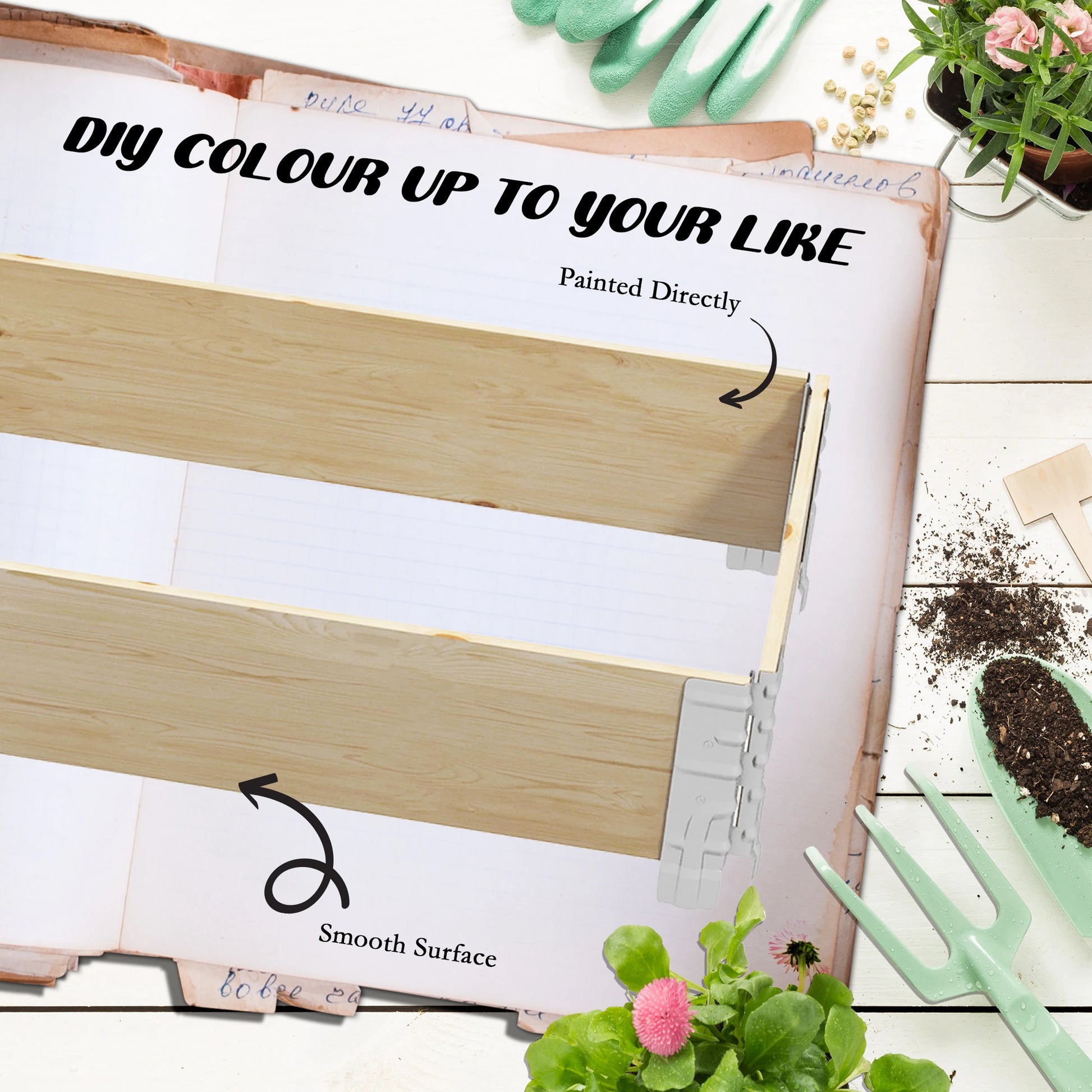 Raised Garden Bed, Foldable Wooden Planter for Outdoor Plants Wooden Planter Boxes at Gallery Canada