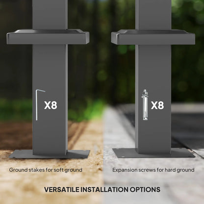 Gazebo extérieur gris 10' x 10', Toit de pergola rétractable, Kit métallique UPF30+, Gris