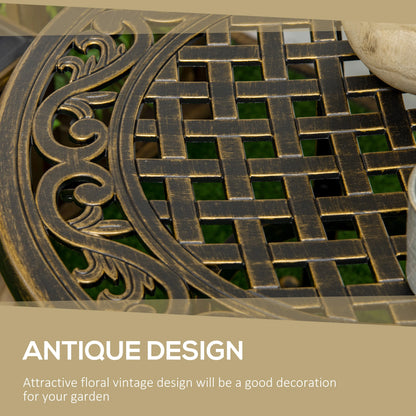 23.6" Round Outdoor Side Table, Cast Aluminum Frame, Bronze Patio Side Tables at Gallery Canada