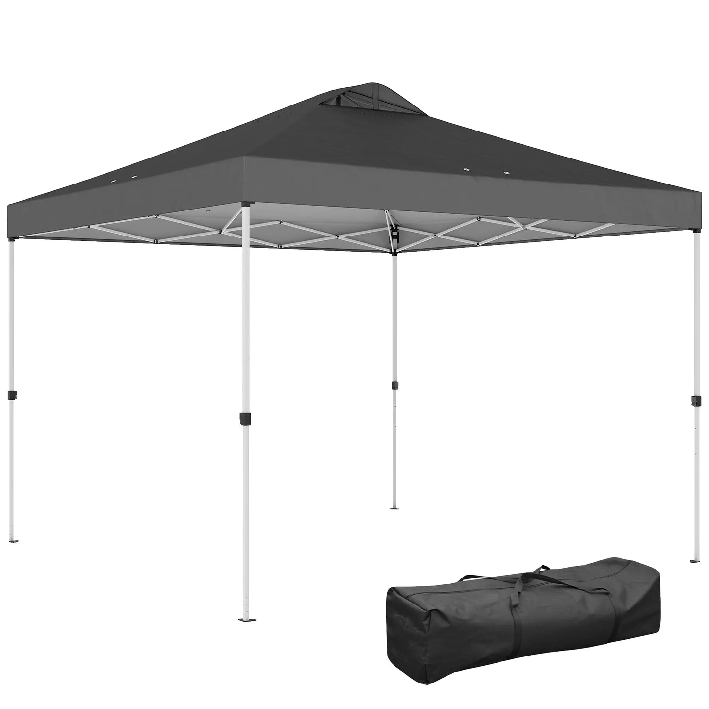 Waterproof Pop Up Canopy Tent, 9.8' x 9.8', Dark Grey Pop Up Canopies at Gallery Canada