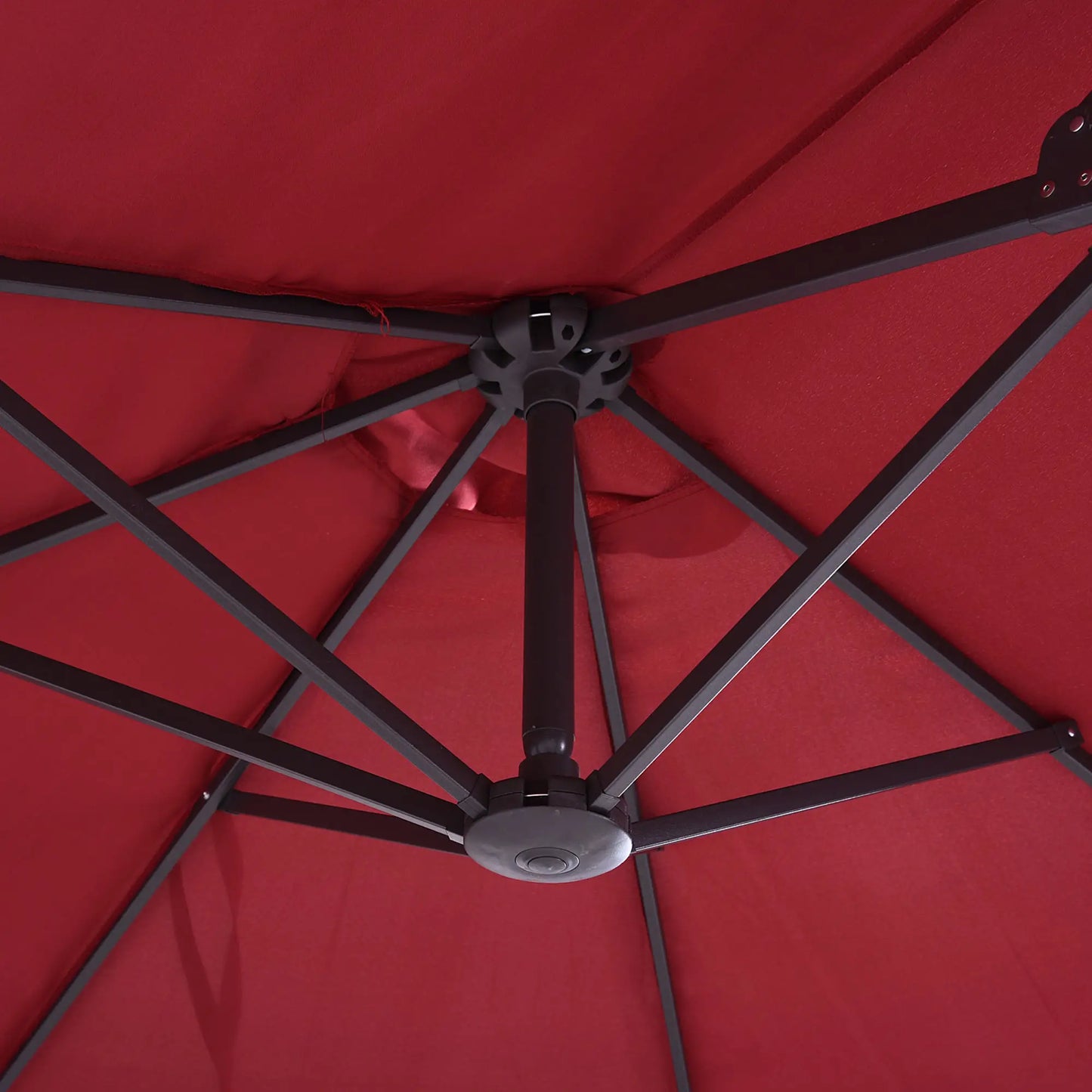 15ft Double-Sided Patio Umbrella, Twin Canopy, Wine Red, Red Sun Umbrellas at Gallery Canada