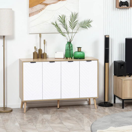 Modern Sideboard, Dining Cabinet with Adjustable Shelves, Natural Bar Cabinets White, Natural at Gallery Canada