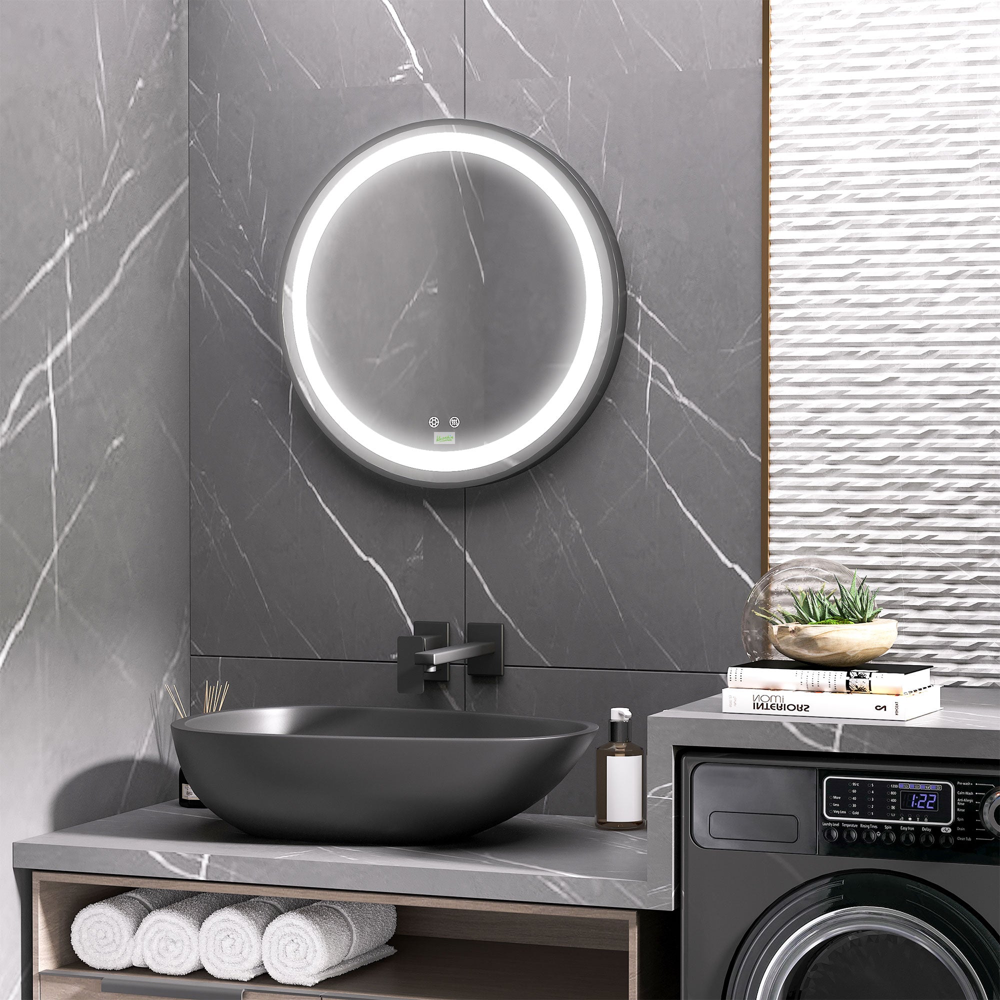 LED Bathroom Mirror, Dimmable Anti Fog, 3 Temperatures, 24 Inch, Color Wall Mirrors at Gallery Canada