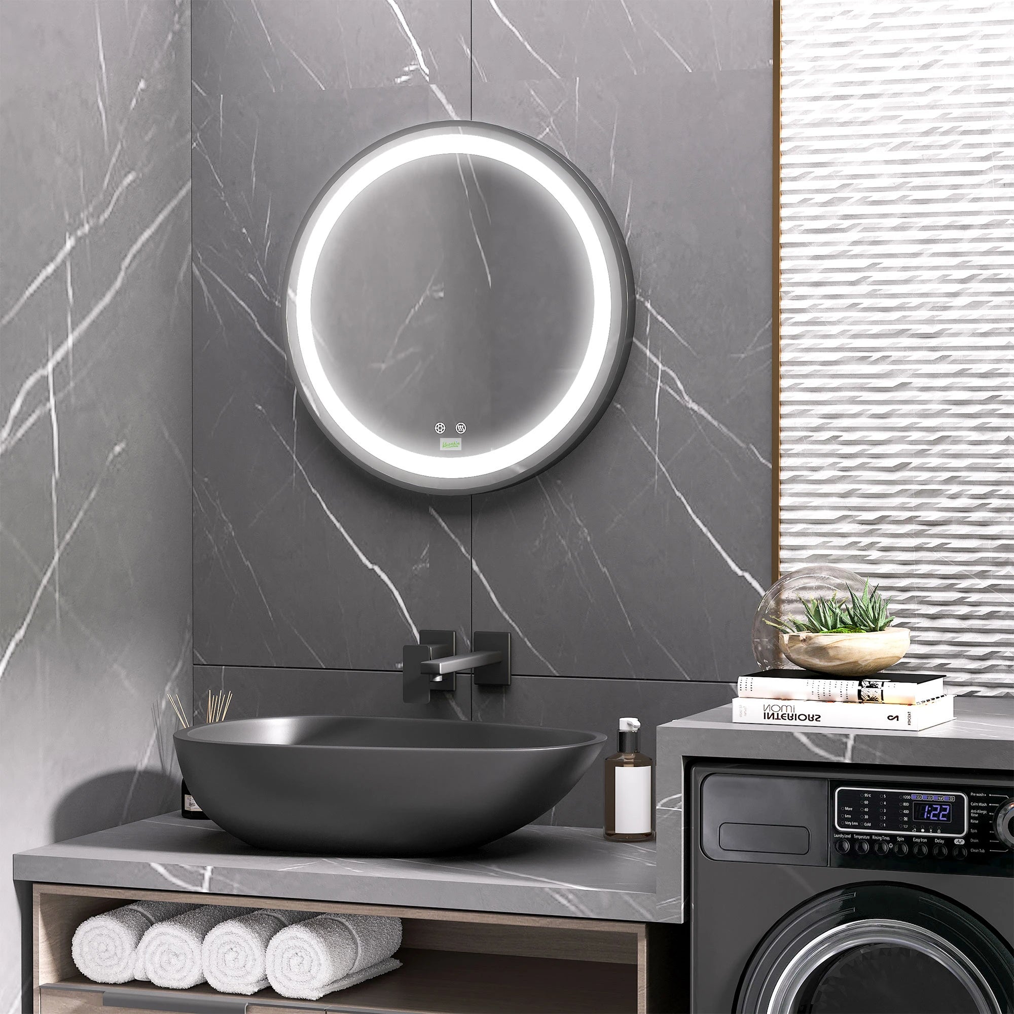 LED Bathroom Mirror, Dimmable Anti Fog, 3 Temperatures, 24 Inch, Color Wall Mirrors at Gallery Canada