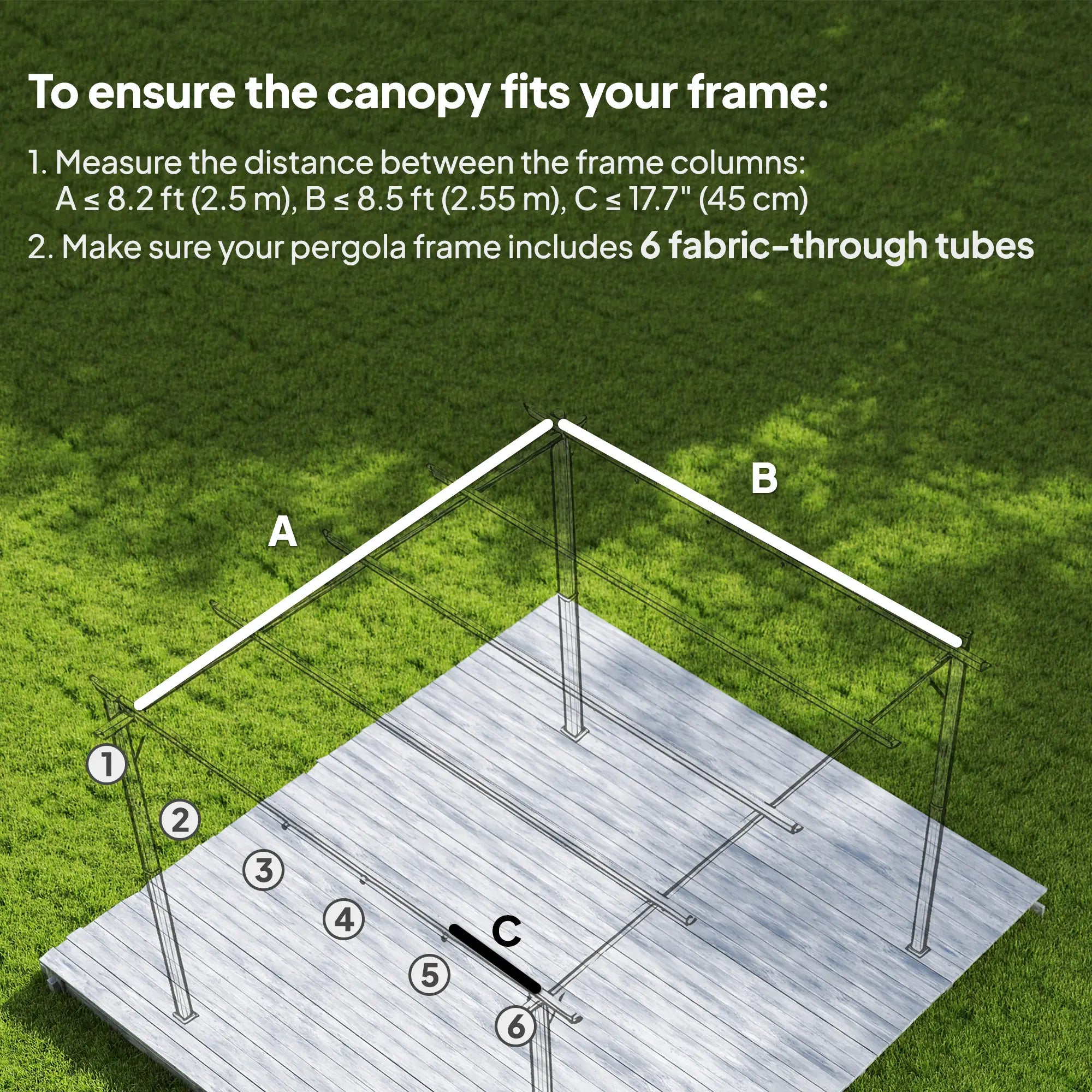 8.2' x 8.4' Retractable Pergola Canopy Replacement, Light Grey Gazebo Canopy Replacement at Gallery Canada