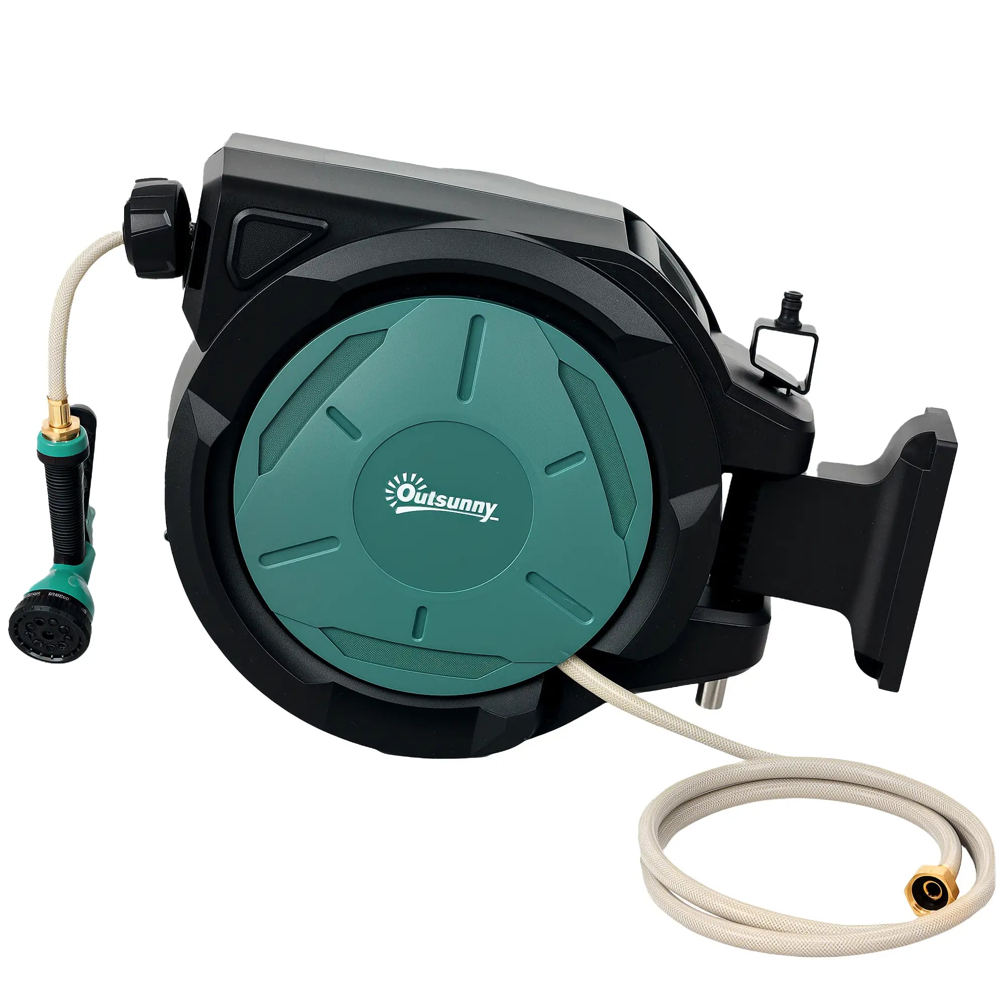 1/2 in x 100ft Wall Mounted Garden Hose Reel, Auto Rewind, Black Garden Accessories Black at Gallery Canada