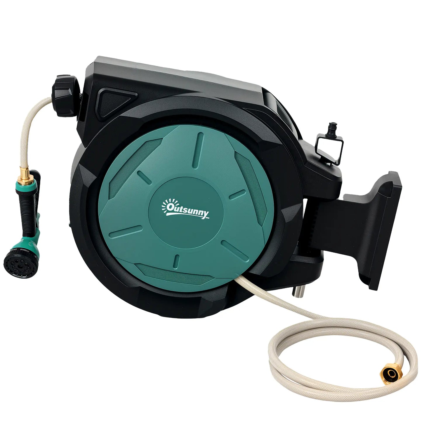 1/2 in x 100ft Wall Mounted Garden Hose Reel, Auto Rewind, Black Garden Accessories Black at Gallery Canada