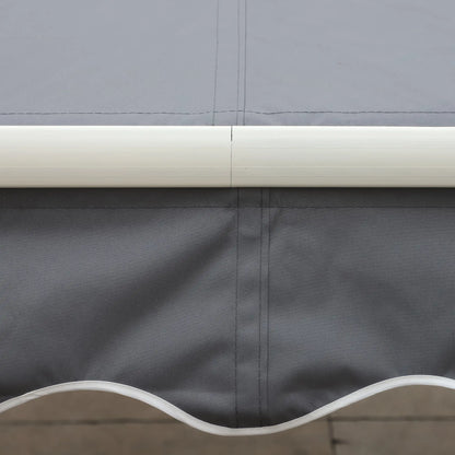 12' x 10' Retractable Awning, UV Resistant, Aluminum Frame, Grey Deck Awnings at Gallery Canada