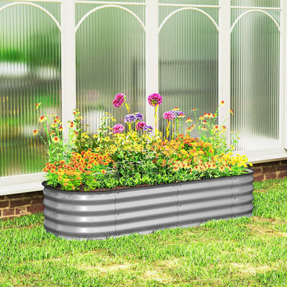 4.9 x 2 x 1ft Galvanized Raised Garden Bed, Metal Planter Box, Silver Galvanized Planter Boxes at Gallery Canada