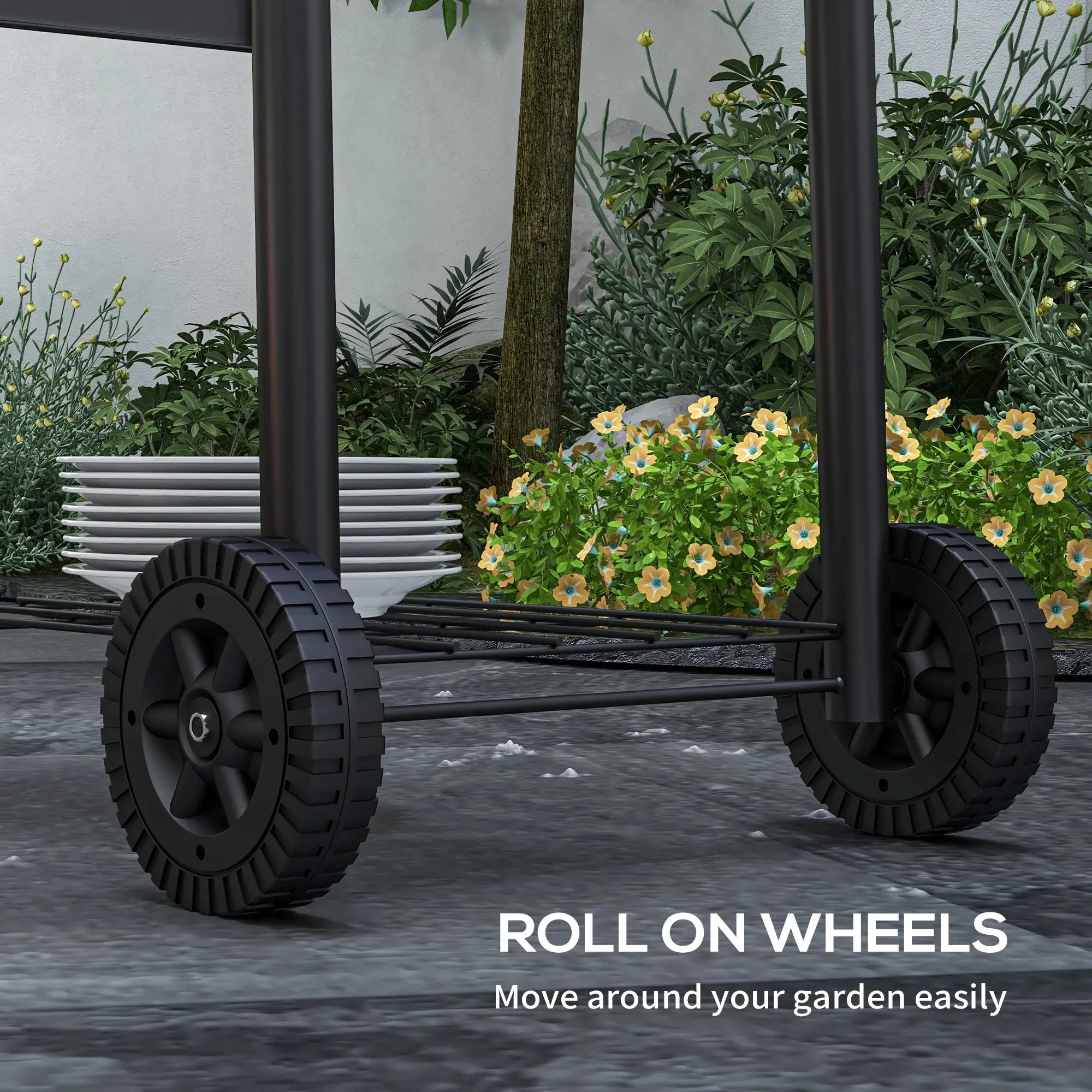 Charcoal BBQ Grill With Thermometer, Shelves, Wheels, Black Charcoal BBQ Grils at Gallery Canada