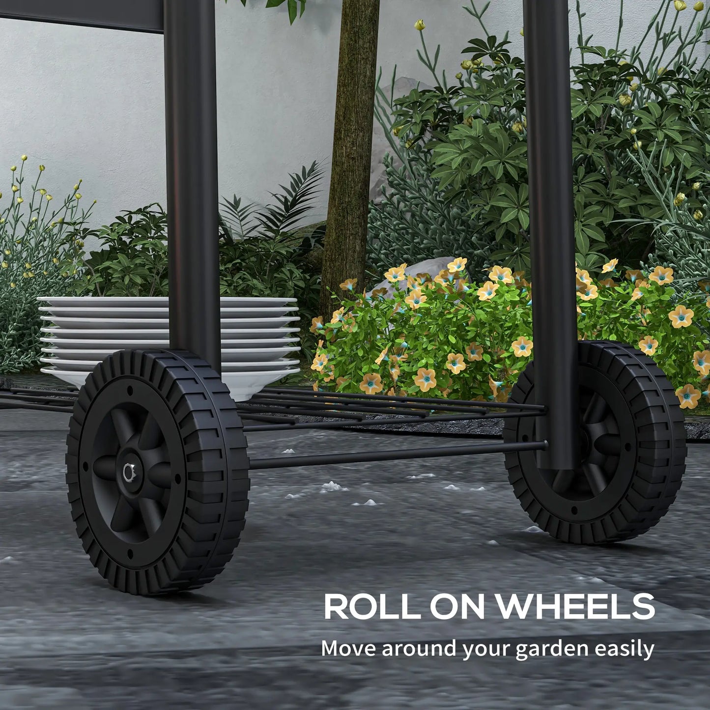 Charcoal BBQ Grill With Thermometer, Shelves, Wheels, Black Charcoal BBQ Grils at Gallery Canada