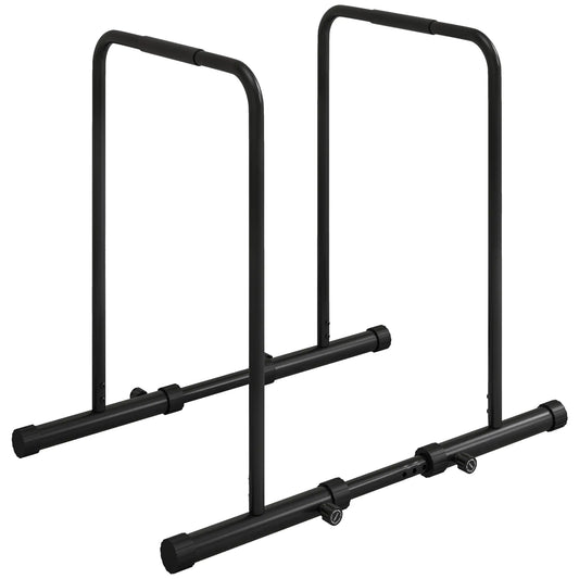 Adjustable Dip Station, Push Up Bars, 6 Width, 2 Height Levels More-Strength Training Equipment Black at Gallery Canada