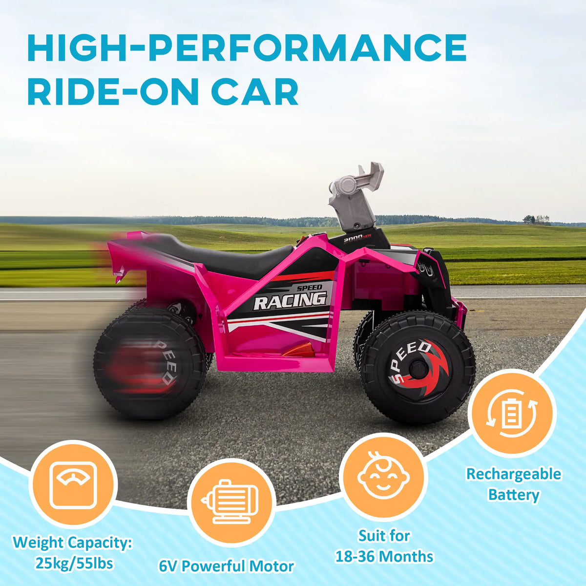 6V Kids Electric Car, 18-36 Months, Pink Electric Ride On Toys at Gallery Canada