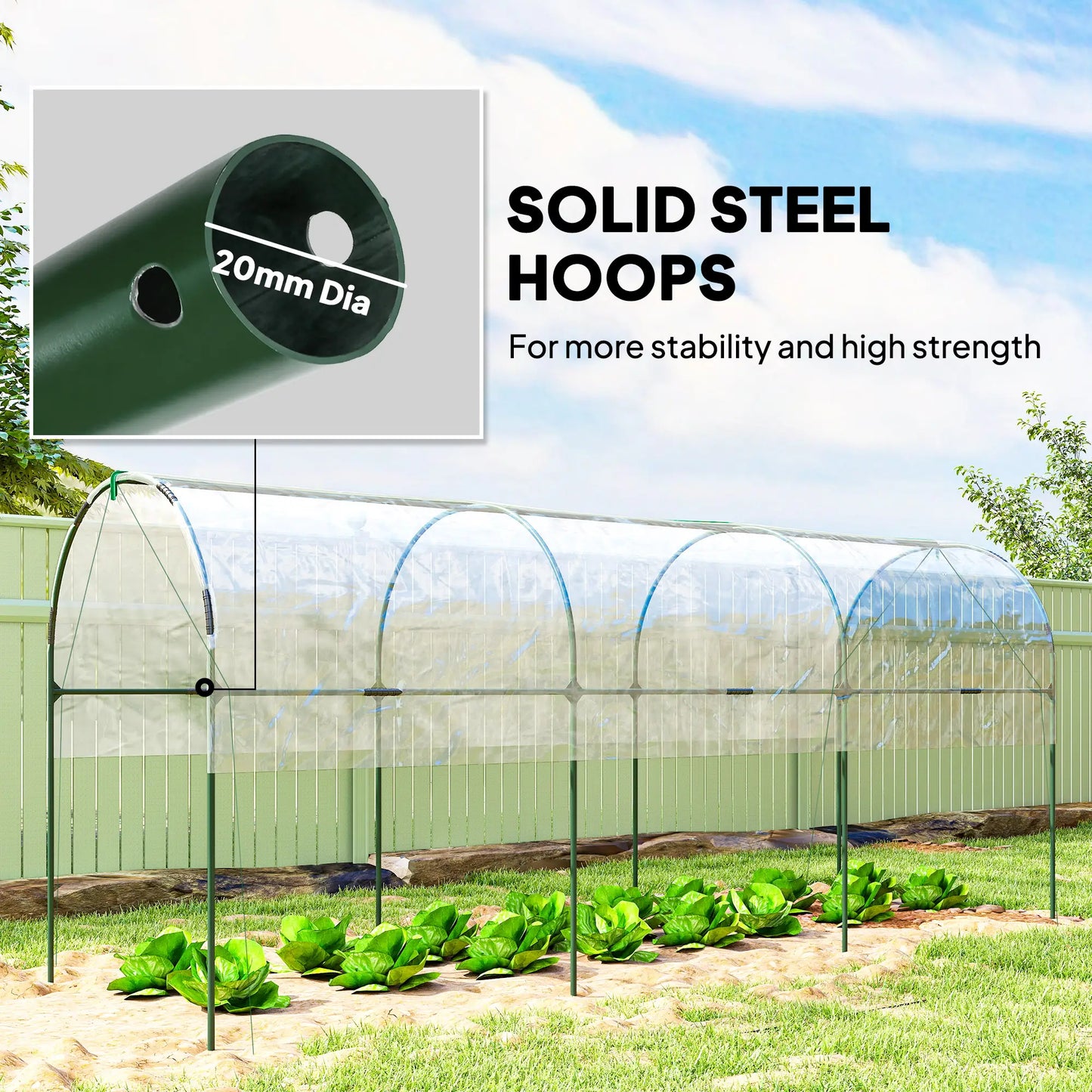 Tomato Greenhouse Tunnel, 4 Hoops, Top Tap, 157.5" x 48.4" x 67.3", Clear Tunnel Greenhouses at Gallery Canada