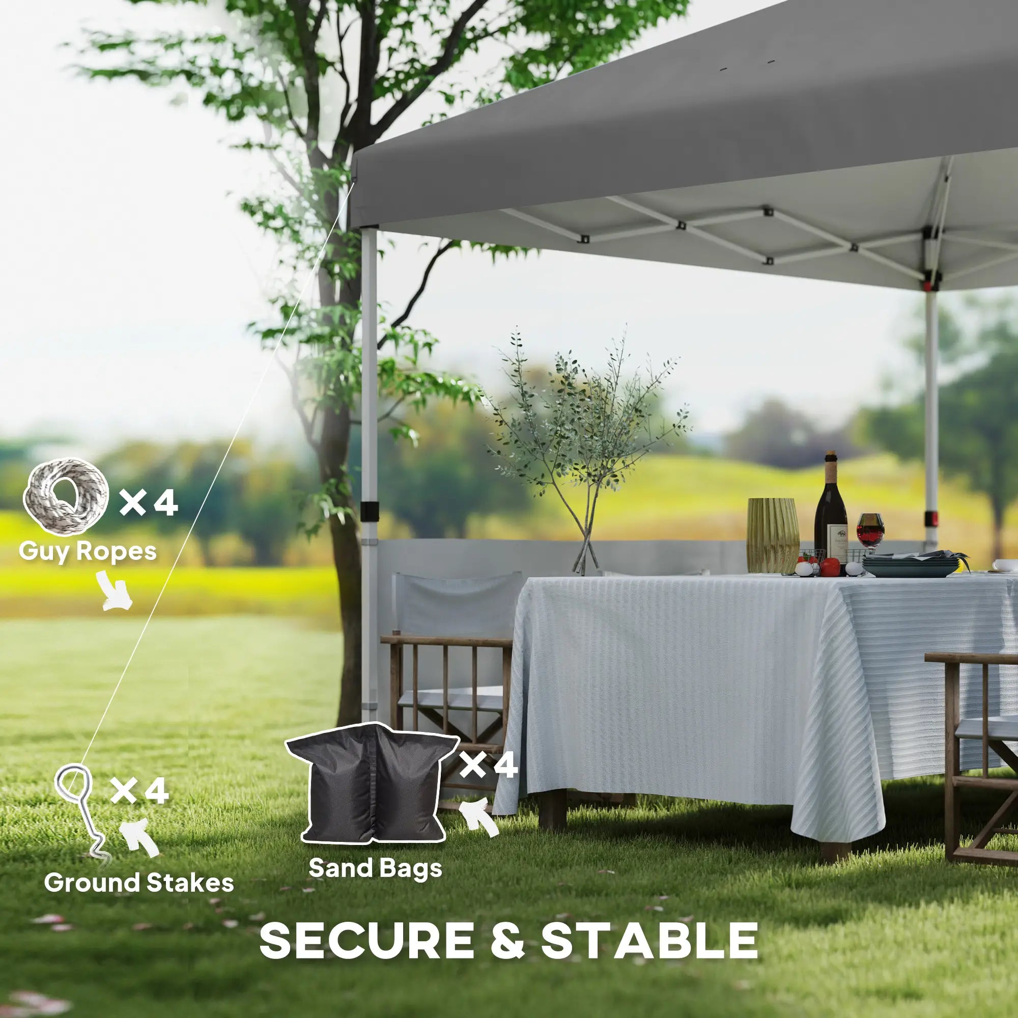 10' x 10' Pop Up Canopy Tent, 2 Half Sidewalls, UV50+, Dark Grey Pop Up Canopies at Gallery Canada