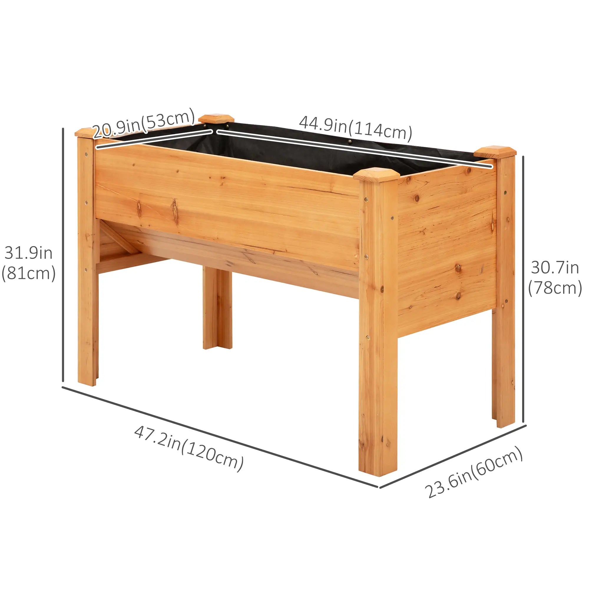 Wooden Raised Garden Stand, 48