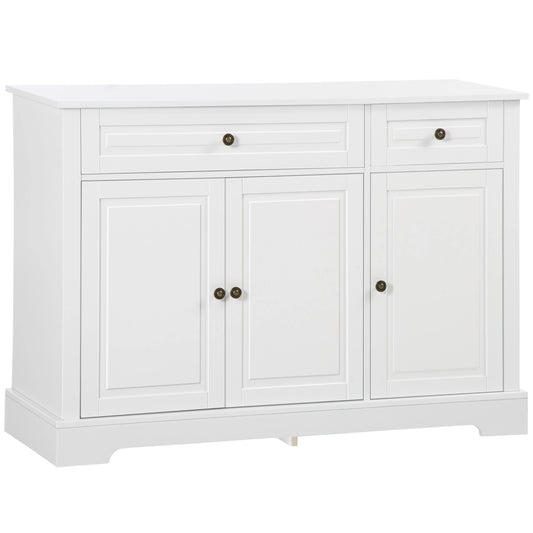 Modern Sideboard Cabinet, 2 Drawers, Adjustable Shelves, White Bar Cabinets White at Gallery Canada