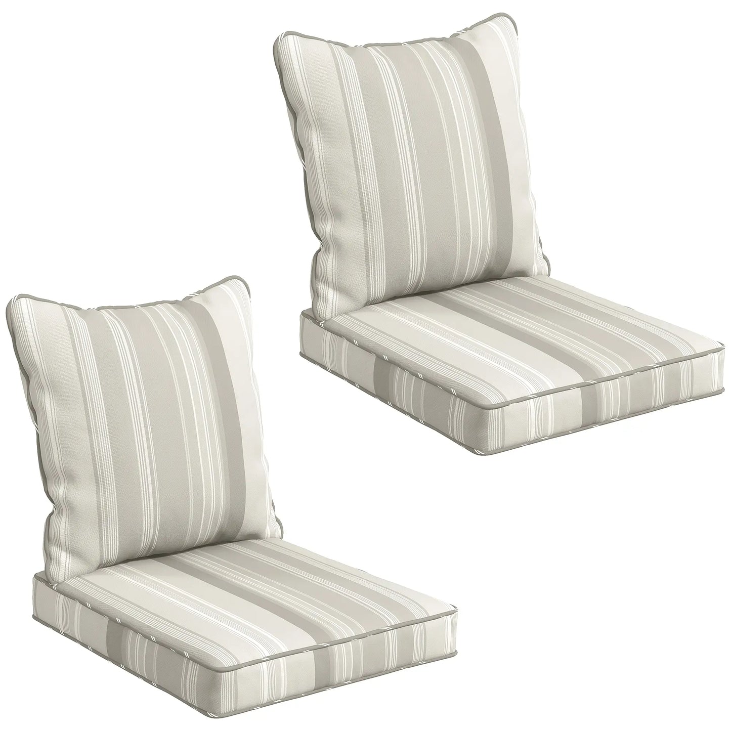 Seat Cushion Back Pillows Set of 2, Patio Chair Cushions, Indoor Outdoor, Grey Patio Chair Cushions Grey at Gallery Canada