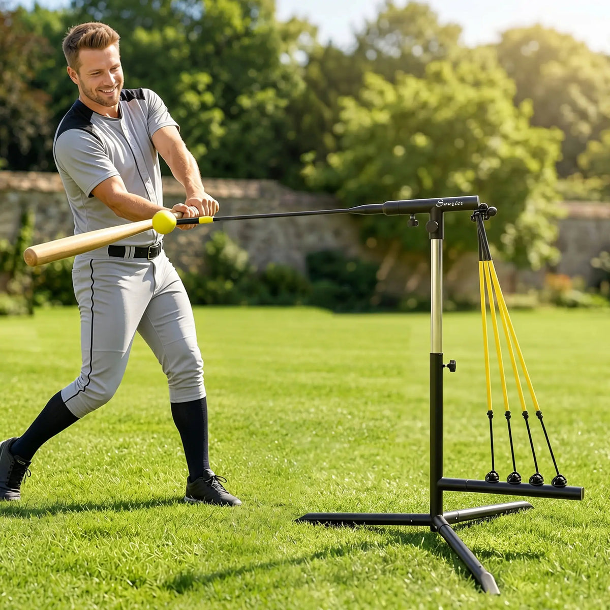 Baseball Hitting Trainer, 32.7"-43.3" Adjustable, with Bands & Bag Baseball at Gallery Canada