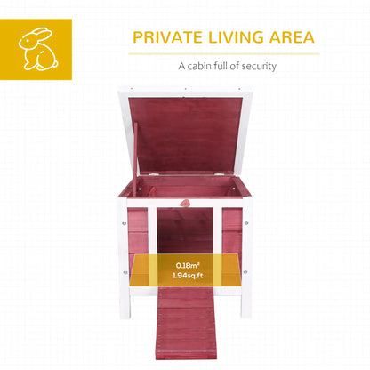 Wooden Rabbit Hutch, Bunny Cage, Outdoor Cat House, 20"x16.5"x17", Red Rabbit Hutch at Gallery Canada