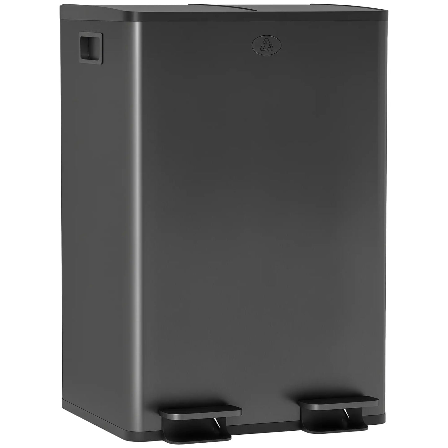Dual Garbage Bin, Soft Close Trash Can, 2 x 28 Liter, Black Household Supplies at Gallery Canada