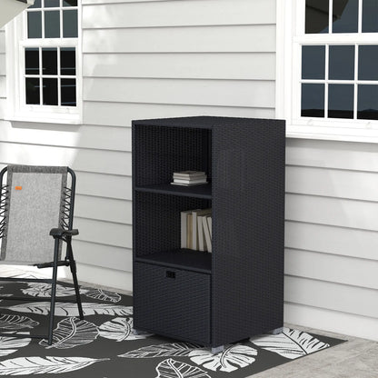 Outdoor Storage Cabinet, Rattan Wicker Pool Towel Organizer, Dark Brown Patio Storage Boxes at Gallery Canada