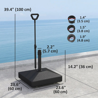 Adjustable Wheel Patio Umbrella Base, 121lbs Stand, 99lbs Water, Black Umbrella Bases at Gallery Canada