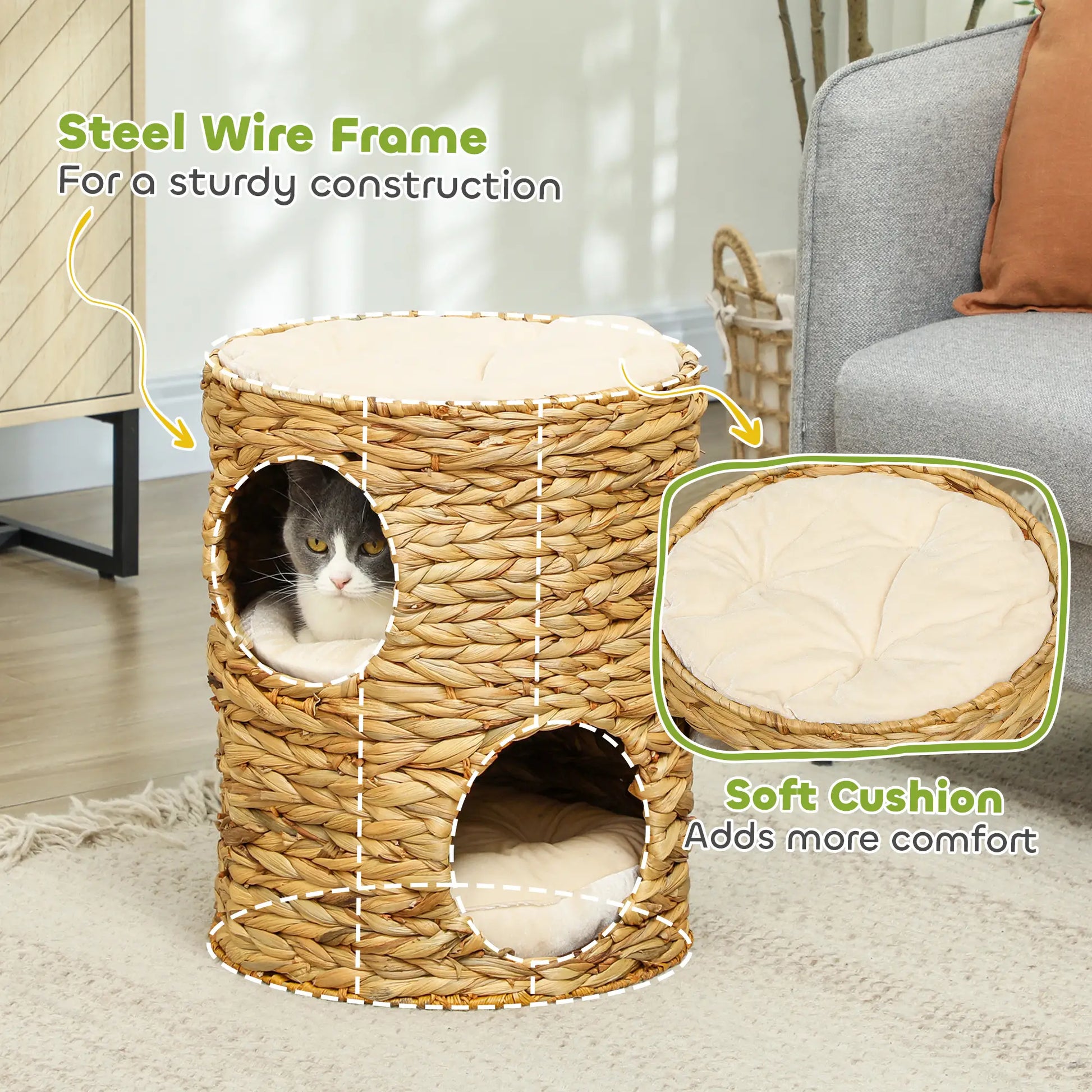 2-Storey Cat Condo Barrel, Small Cat Tree Tower, Light Brown Cat Towers at Gallery Canada
