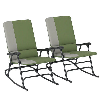 Folding Rocking Chair Set, Oversized Outdoor, 400 lbs Capacity, Green Outdoor Rocking Chairs at Gallery Canada