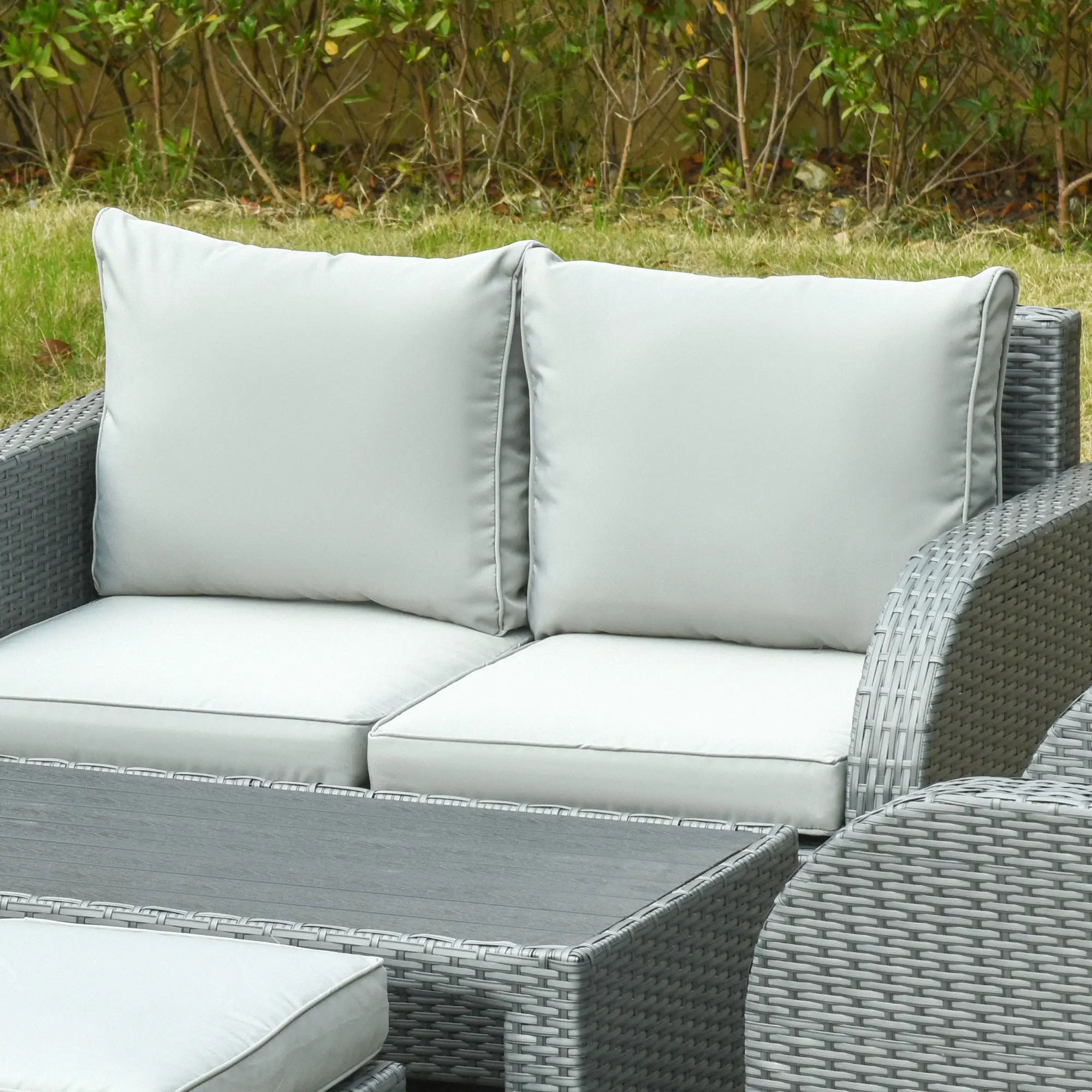 6 PCS Outdoor Rattan Sofa Set, Patio Furniture w/ Tea Table, Cushion, Grey Patio Furniture Sets at Gallery Canada