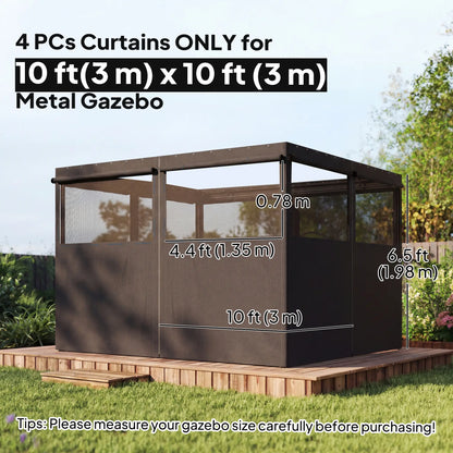 10' x 10' Gazebo Sidewall Set, 4 Panels, Windows, Doors, Dark Grey Gazebo Sidewalls at Gallery Canada